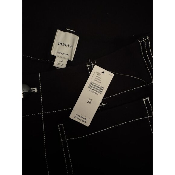 NWT Size 26- The Colette Crop Wide-Leg Pants by Maeve: Contrast-Stitch Edition - Picture 8 of 16